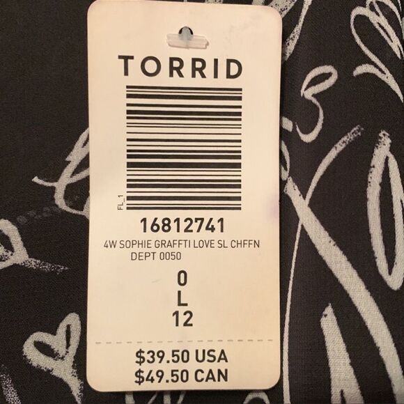 Torrid 0XL strappy tank top NWT $39.50 MSRP Sophie Graffiti Love - Picture 3 of 5